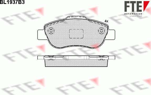 FTE 9010527 - Комплект спирачно феродо, дискови спирачки vvparts.bg