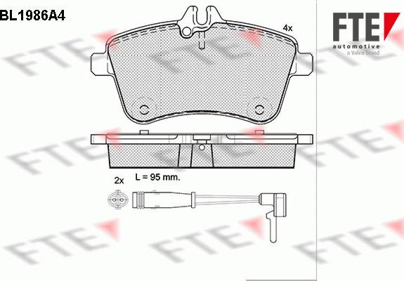 FTE 9010575 - Комплект спирачно феродо, дискови спирачки vvparts.bg