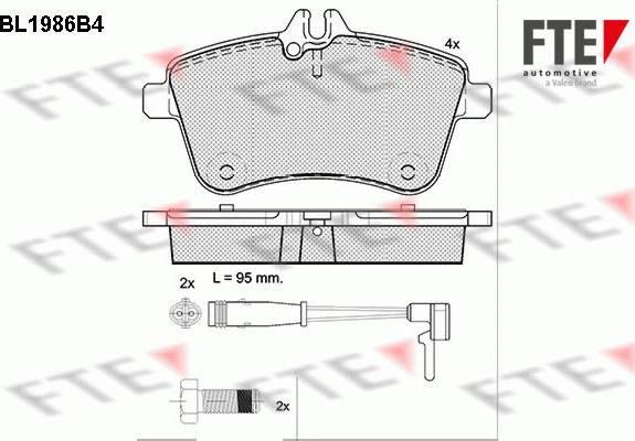 FTE 9010576 - Комплект спирачно феродо, дискови спирачки vvparts.bg