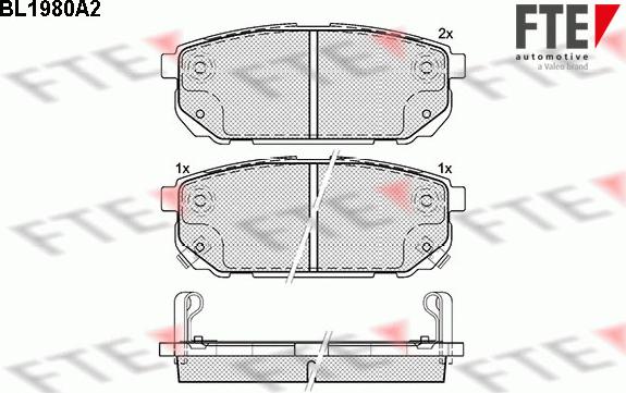 FTE 9010570 - Комплект спирачно феродо, дискови спирачки vvparts.bg