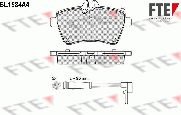 FTE 9010573 - Комплект спирачно феродо, дискови спирачки vvparts.bg