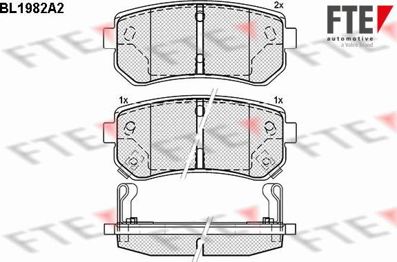 FTE 9010572 - Комплект спирачно феродо, дискови спирачки vvparts.bg