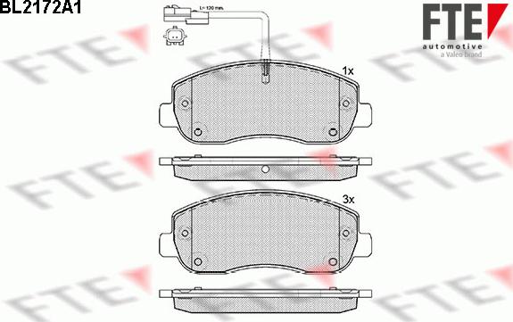 FTE BL2172A1 - Комплект спирачно феродо, дискови спирачки vvparts.bg