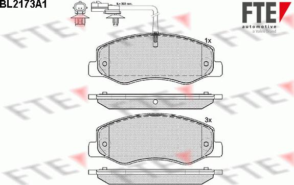 FTE 9010691 - Комплект спирачно феродо, дискови спирачки vvparts.bg