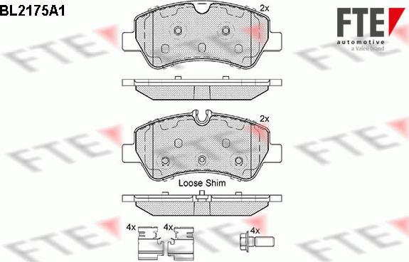 FTE 9010693 - Комплект спирачно феродо, дискови спирачки vvparts.bg