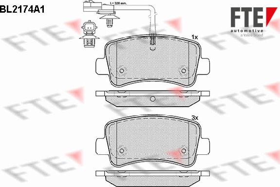 FTE 9010692 - Комплект спирачно феродо, дискови спирачки vvparts.bg