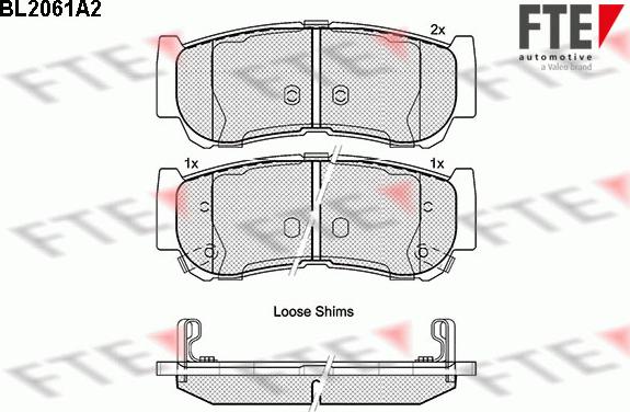 FTE 9010644 - Комплект спирачно феродо, дискови спирачки vvparts.bg