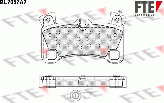 FTE BL2057A2 - Комплект спирачно феродо, дискови спирачки vvparts.bg