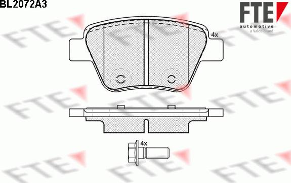 FTE BL2072A3 - Комплект спирачно феродо, дискови спирачки vvparts.bg