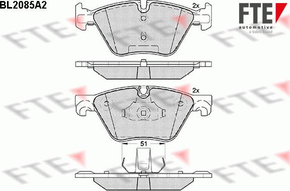 FTE 9010669 - Комплект спирачно феродо, дискови спирачки vvparts.bg