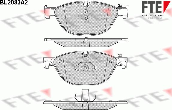 FTE BL2083A2 - Комплект спирачно феродо, дискови спирачки vvparts.bg