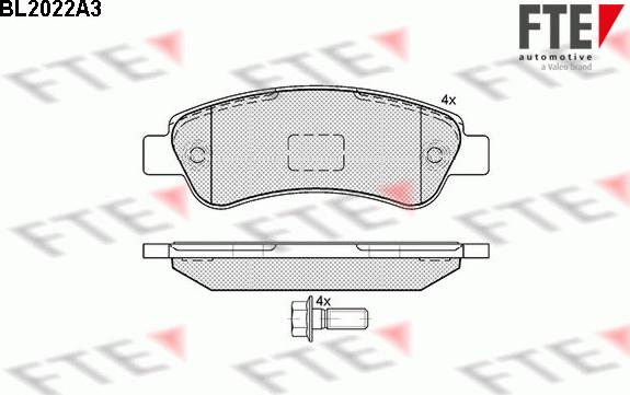 FTE 9010608 - Комплект спирачно феродо, дискови спирачки vvparts.bg