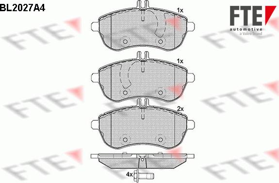 FTE BL2027A4 - Комплект спирачно феродо, дискови спирачки vvparts.bg