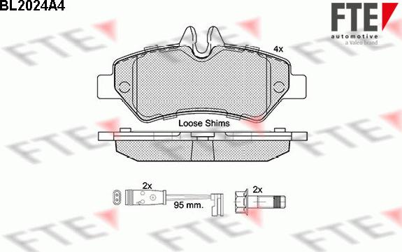 FTE 9010611 - Комплект спирачно феродо, дискови спирачки vvparts.bg