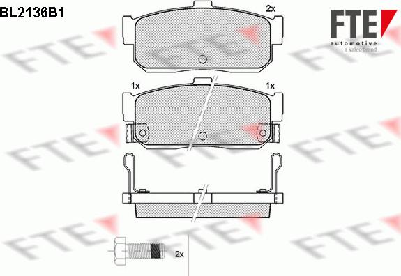 FTE BL2136B1 - Комплект спирачно феродо, дискови спирачки vvparts.bg