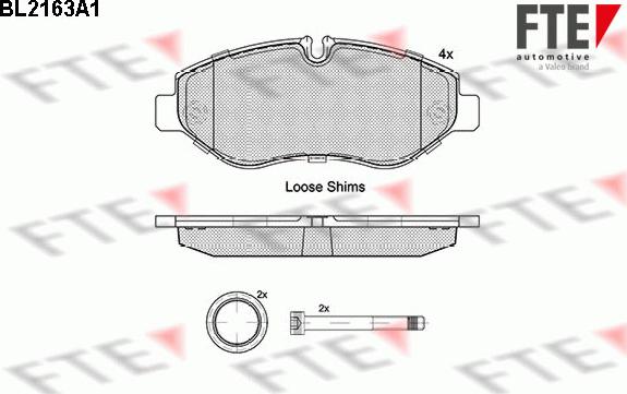 FTE 9010686 - Комплект спирачно феродо, дискови спирачки vvparts.bg