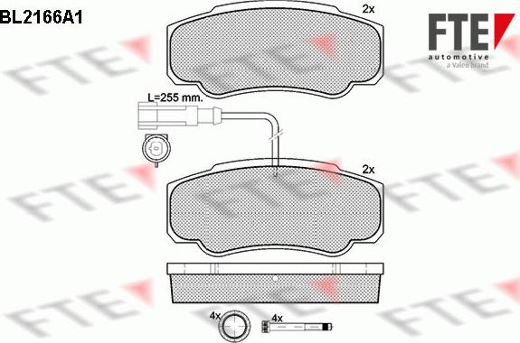 FTE 9010688 - Комплект спирачно феродо, дискови спирачки vvparts.bg