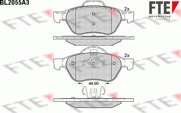 FTE 9010639 - Комплект спирачно феродо, дискови спирачки vvparts.bg