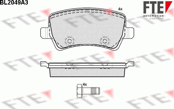 FTE 9010635 - Комплект спирачно феродо, дискови спирачки vvparts.bg