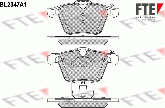 FTE 9010633 - Комплект спирачно феродо, дискови спирачки vvparts.bg