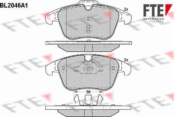 FTE 9010632 - Комплект спирачно феродо, дискови спирачки vvparts.bg