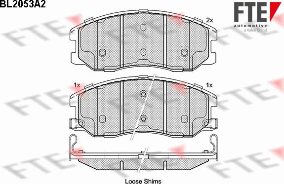 FTE BL2053A2 - Комплект спирачно феродо, дискови спирачки vvparts.bg