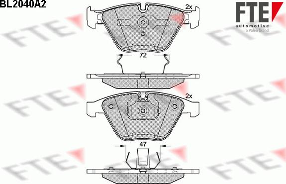 FTE 9010626 - Комплект спирачно феродо, дискови спирачки vvparts.bg