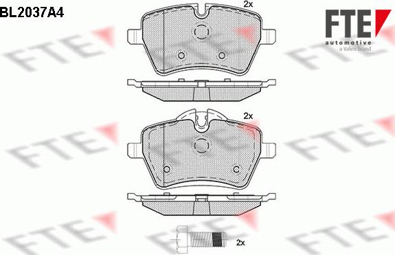 FTE 9010622 - Комплект спирачно феродо, дискови спирачки vvparts.bg