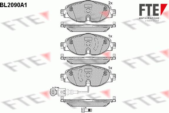 FTE 9010674 - Комплект спирачно феродо, дискови спирачки vvparts.bg