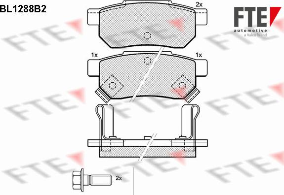 FTE BL1288B2 - Комплект спирачно феродо, дискови спирачки vvparts.bg