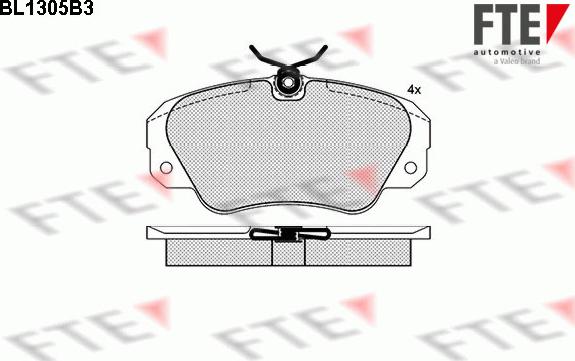 FTE BL1305B3 - Комплект спирачно феродо, дискови спирачки vvparts.bg