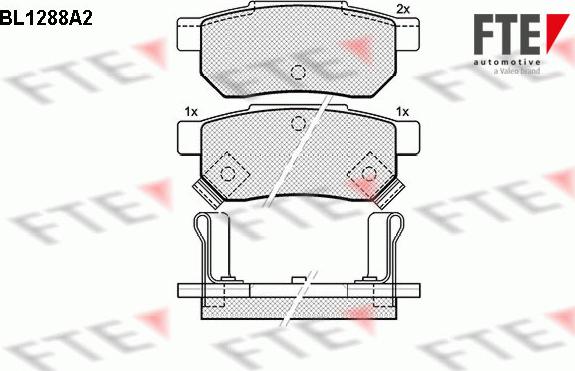 FTE BL1288A2 - Комплект спирачно феродо, дискови спирачки vvparts.bg