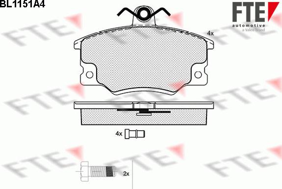 FTE 9010042 - Комплект спирачно феродо, дискови спирачки vvparts.bg