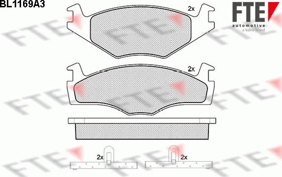 FTE BL1169A3 - Комплект спирачно феродо, дискови спирачки vvparts.bg