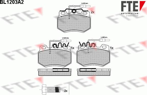 FTE BL1203A2 - Комплект спирачно феродо, дискови спирачки vvparts.bg