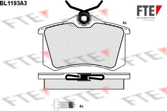 FTE 9010051 - Комплект спирачно феродо, дискови спирачки vvparts.bg