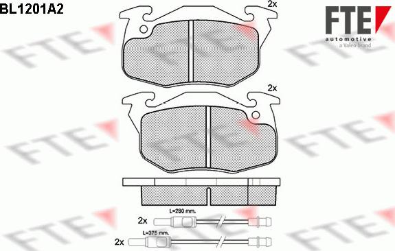 FTE 9010058 - Комплект спирачно феродо, дискови спирачки vvparts.bg