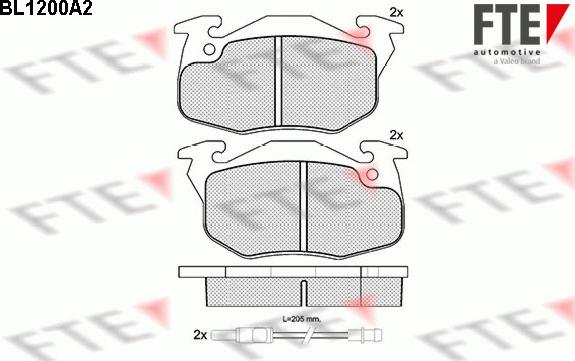 FTE 9010057 - Комплект спирачно феродо, дискови спирачки vvparts.bg