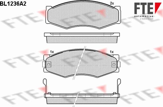 FTE 9010069 - Комплект спирачно феродо, дискови спирачки vvparts.bg