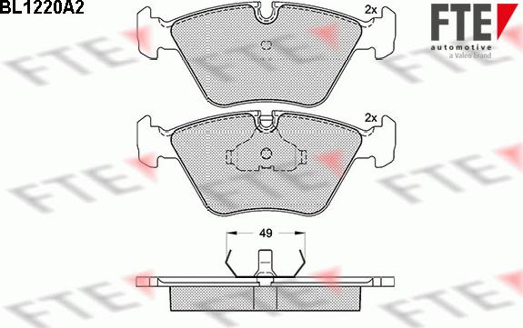 FTE BL1220A2 - Комплект спирачно феродо, дискови спирачки vvparts.bg