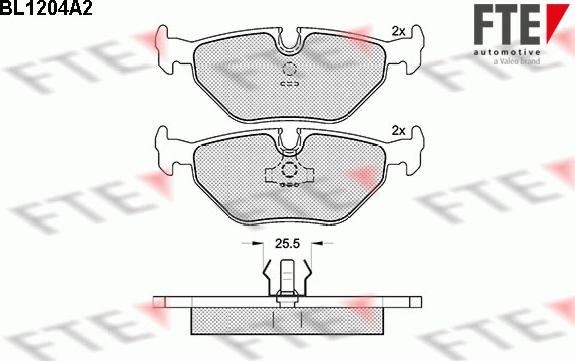 FTE BL1204A2 - Комплект спирачно феродо, дискови спирачки vvparts.bg