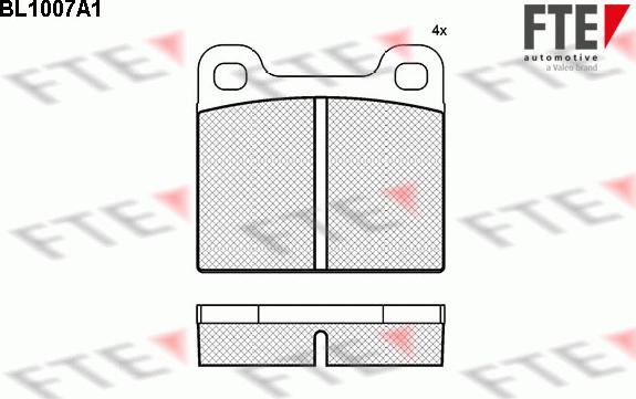 FTE BL1007A1 - Комплект спирачно феродо, дискови спирачки vvparts.bg