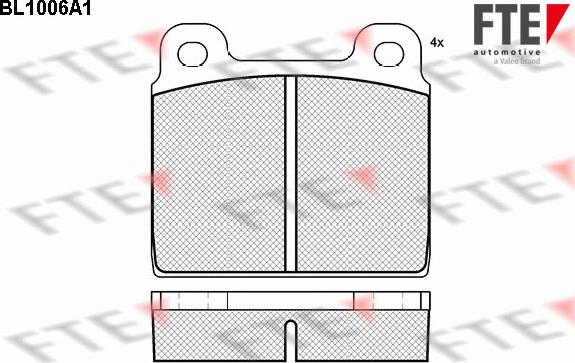 FTE BL1006A1 - Комплект спирачно феродо, дискови спирачки vvparts.bg