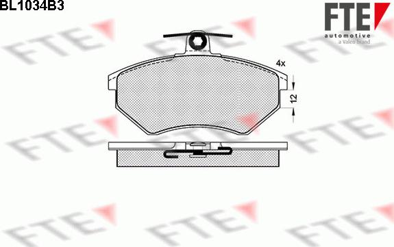 FTE BL1034B3 - Комплект спирачно феродо, дискови спирачки vvparts.bg