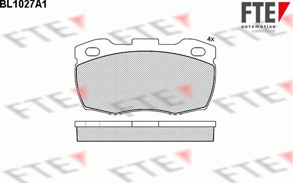 FTE BL1027A1 - Комплект спирачно феродо, дискови спирачки vvparts.bg