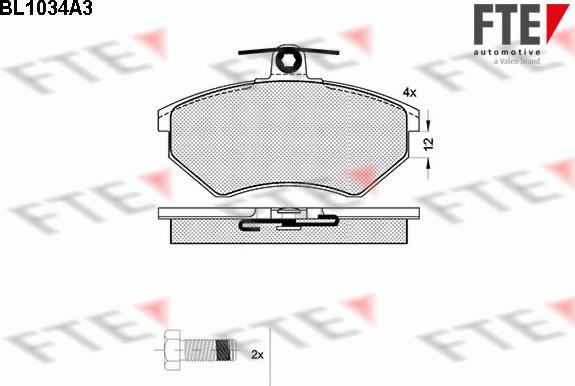 FTE BL1034A3 - Комплект спирачно феродо, дискови спирачки vvparts.bg