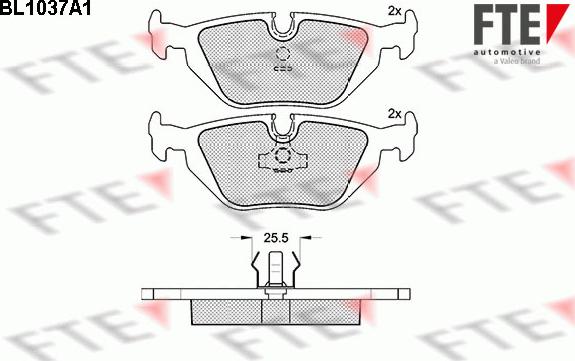 FTE BL1037A1 - Комплект спирачно феродо, дискови спирачки vvparts.bg