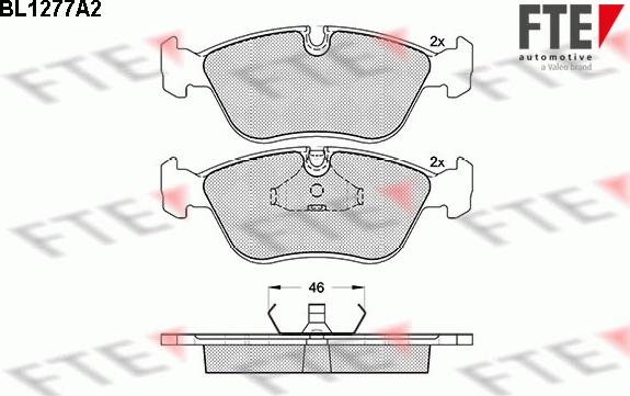 FTE 9010086 - Комплект спирачно феродо, дискови спирачки vvparts.bg