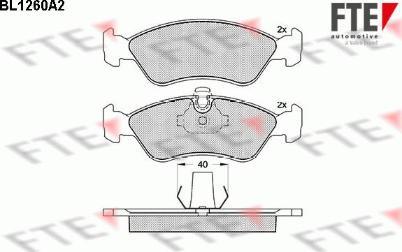 FTE 9010081 - Комплект спирачно феродо, дискови спирачки vvparts.bg