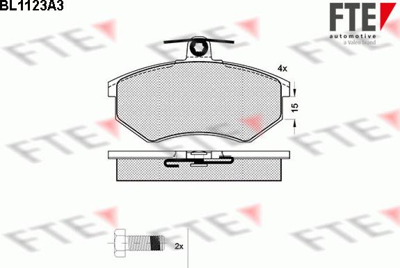 FTE BL1123A3 - Комплект спирачно феродо, дискови спирачки vvparts.bg